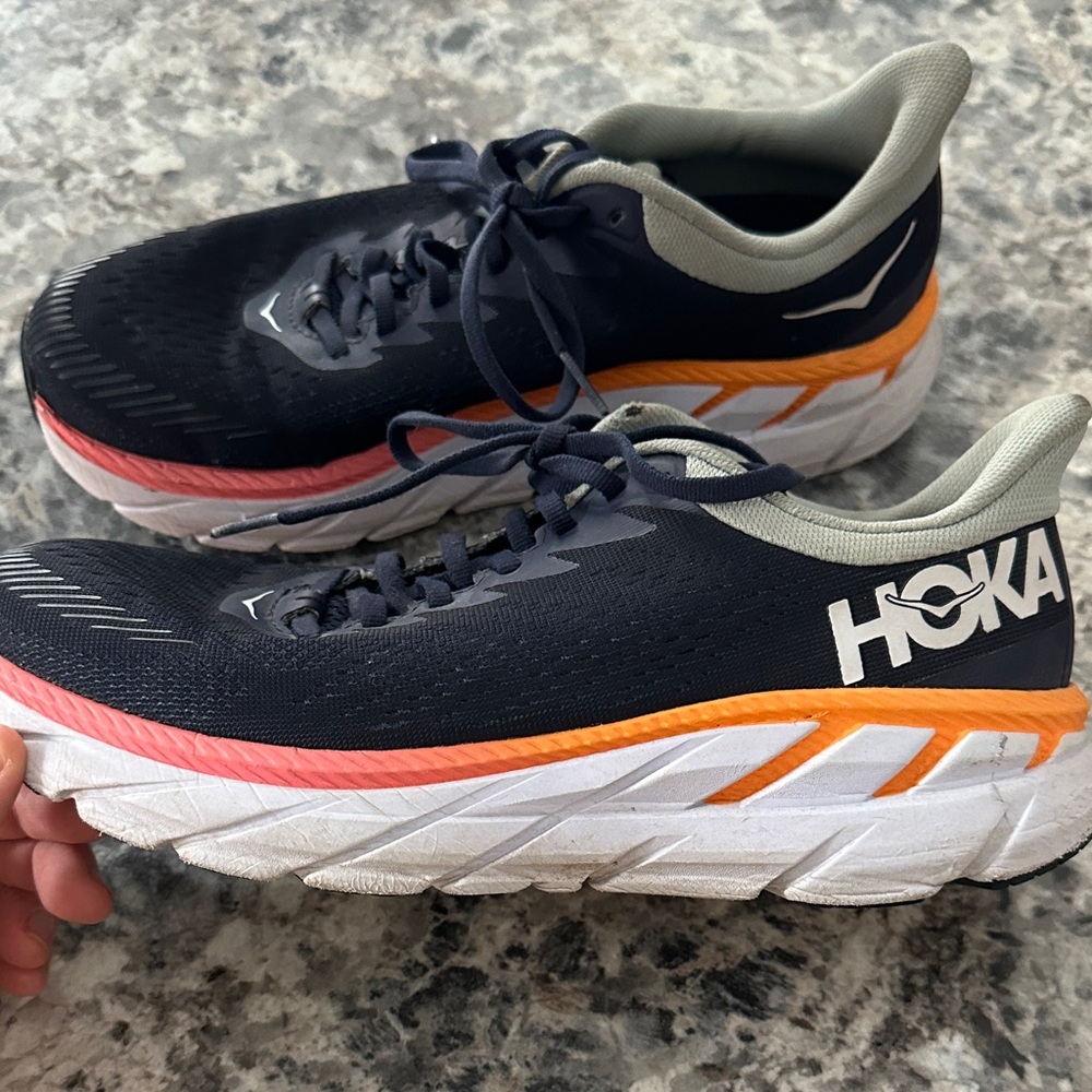Hoka Black Running Shoes with Coral & Orange Accents - Picture 6 of 6